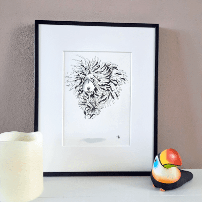 illustratie.dreadlockhond.Creative Gift